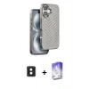 MARSİLYAN™- iPhone 16 Kılıf Vadi Özel Seri - Siyah Bilvis 5in1 3D Magic Cam Ekran Koruyucu + PVD Metal Kamera Lens - PE
