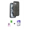 MARSİLYAN™- iPhone 16 Kılıf Vadi Özel Seri - Siyah Bilvis 5in1 3D Magic Cam Ekran Koruyucu + Raze Metal Kamera Lens - PE