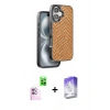 MARSİLYAN™- iPhone 16 Kılıf Vadi Özel Seri - Siyah Bilvis 5in1 3D Magic Cam Ekran Koruyucu + Raze Metal Kamera Lens - PE
