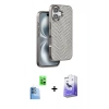 MARSİLYAN™- iPhone 16 Kılıf Vadi Özel Seri - Siyah Bilvis 5in1 5D Magic Hayalet Cam Ekran Koruyucu + Raze Metal Kamera Lens - LT