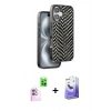 MARSİLYAN™- iPhone 16 Kılıf Vadi Özel Seri - Siyah Bilvis 5in1 5D Magic Hayalet Cam Ekran Koruyucu + Raze Metal Kamera Lens - PE