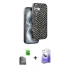 MARSİLYAN™- iPhone 16 Kılıf Vadi Özel Seri - Siyah Bilvis 5in1 5D Magic Hayalet Cam Ekran Koruyucu + Raze Metal Kamera Lens - SH