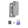 MARSİLYAN™- iPhone 16 Kılıf Vadi Özel Seri - Siyah Bilvis 5in1 5D Magic Hayalet Cam Ekran Koruyucu + Yeşil PVD Metal Kamera Lens