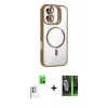 MARSİLYAN™- iPhone 16 Kılıf Yadigar Asil Koleksiyonu - Şeffaf 360 Full Body Arka Koruyucu + Raze Metal Kamera Lens - BZ