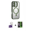 MARSİLYAN™- iPhone 16 Kılıf Yadigar Asil Koleksiyonu - Şeffaf 360 Full Body Arka Koruyucu + Pembe Bilvis Titan Kamera Lens