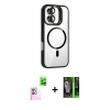 MARSİLYAN™- iPhone 16 Kılıf Yadigar Asil Koleksiyonu - Şeffaf 360 Full Body Arka Koruyucu + Raze Metal Kamera Lens - PE