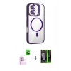 MARSİLYAN™- iPhone 16 Kılıf Yadigar Asil Koleksiyonu - Şeffaf 360 Full Body Arka Koruyucu + Raze Metal Kamera Lens - PE