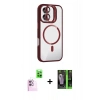 MARSİLYAN™- iPhone 16 Kılıf Yadigar Asil Koleksiyonu - Şeffaf 360 Full Body Arka Koruyucu + Raze Metal Kamera Lens - PE