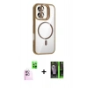 MARSİLYAN™- iPhone 16 Kılıf Yadigar Asil Koleksiyonu - Şeffaf 360 Full Body Arka Koruyucu + Raze Metal Kamera Lens - PE