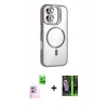 MARSİLYAN™- iPhone 16 Kılıf Yadigar Asil Koleksiyonu - Şeffaf 360 Full Body Arka Koruyucu + Raze Metal Kamera Lens - PE