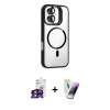 MARSİLYAN™- iPhone 16 Kılıf Yadigar Asil Koleksiyonu - Şeffaf Pasifik Cam Ekran Koruyucu + Bilvis Titan Kamera Lens - YL