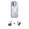 MARSİLYAN™- iPhone 16 Kılıf Yadigar Asil Koleksiyonu - Şeffaf Pasifik Cam Ekran Koruyucu + Bilvis Titan Kamera Lens - GS