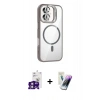 MARSİLYAN™- iPhone 16 Kılıf Yadigar Asil Koleksiyonu - Şeffaf Pasifik Cam Ekran Koruyucu + Bilvis Titan Kamera Lens - PE