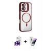 MARSİLYAN™- iPhone 16 Kılıf Yadigar Asil Koleksiyonu - Şeffaf Pasifik Cam Ekran Koruyucu + Bilvis Titan Kamera Lens - PE