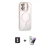 MARSİLYAN™- iPhone 16 Kılıf Yadigar Asil Koleksiyonu - Şeffaf Pasifik Cam Ekran Koruyucu + PVD Metal Kamera Lens - PE