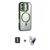 MARSİLYAN™- iPhone 16 Kılıf Yadigar Asil Koleksiyonu - Şeffaf Pasifik Cam Ekran Koruyucu + PVD Metal Kamera Lens - PE