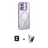 MARSİLYAN™- iPhone 16 Kılıf Yadigar Asil Koleksiyonu - Şeffaf Pasifik Cam Ekran Koruyucu + PVD Metal Kamera Lens - YL