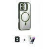 MARSİLYAN™- iPhone 16 Kılıf Yadigar Asil Koleksiyonu - Şeffaf Pasifik Cam Ekran Koruyucu + PVD Metal Kamera Lens - YL