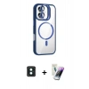 MARSİLYAN™- iPhone 16 Kılıf Yadigar Asil Koleksiyonu - Şeffaf Pasifik Cam Ekran Koruyucu + PVD Metal Kamera Lens - YL