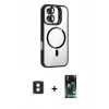 MARSİLYAN™- iPhone 16 Kılıf Yadigar Asil Koleksiyonu - Siyah 360 Mat Full Body Arka Koruyucu + PVD Metal Kamera Lens - MI