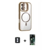 MARSİLYAN™- iPhone 16 Kılıf Yadigar Asil Koleksiyonu - Siyah 360 Mat Full Body Arka Koruyucu + PVD Metal Kamera Lens - MI