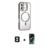 MARSİLYAN™- iPhone 16 Kılıf Yadigar Asil Koleksiyonu - Siyah 360 Mat Full Body Arka Koruyucu + PVD Metal Kamera Lens - MI