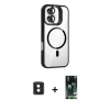 MARSİLYAN™- iPhone 16 Kılıf Yadigar Asil Koleksiyonu - Siyah 360 Mat Full Body Arka Koruyucu + PVD Metal Kamera Lens - PE