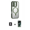 MARSİLYAN™- iPhone 16 Kılıf Yadigar Asil Koleksiyonu - Siyah 360 Mat Full Body Arka Koruyucu + PVD Metal Kamera Lens - PE