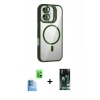 MARSİLYAN™- iPhone 16 Kılıf Yadigar Asil Koleksiyonu - Siyah 360 Mat Full Body Arka Koruyucu + Raze Metal Kamera Lens - LT