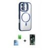 MARSİLYAN™- iPhone 16 Kılıf Yadigar Asil Koleksiyonu - Siyah 360 Mat Full Body Arka Koruyucu + Raze Metal Kamera Lens - LT