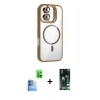MARSİLYAN™- iPhone 16 Kılıf Yadigar Asil Koleksiyonu - Siyah 360 Mat Full Body Arka Koruyucu + Raze Metal Kamera Lens - LT