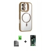 MARSİLYAN™- iPhone 16 Kılıf Yadigar Asil Koleksiyonu - Siyah 360 Mat Full Body Arka Koruyucu + Raze Metal Kamera Lens - SH