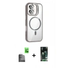 MARSİLYAN™- iPhone 16 Kılıf Yadigar Asil Koleksiyonu - Siyah 360 Mat Full Body Arka Koruyucu + Raze Metal Kamera Lens - SH