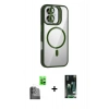 MARSİLYAN™- iPhone 16 Kılıf Yadigar Asil Koleksiyonu - Siyah 360 Mat Full Body Arka Koruyucu + Raze Metal Kamera Lens - SH