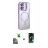MARSİLYAN™- iPhone 16 Kılıf Yadigar Asil Koleksiyonu - Siyah 360 Mat Full Body Arka Koruyucu + Raze Metal Kamera Lens - SH