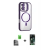 MARSİLYAN™- iPhone 16 Kılıf Yadigar Asil Koleksiyonu - Siyah 360 Mat Full Body Arka Koruyucu + Raze Metal Kamera Lens - SH