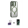 MARSİLYAN™- iPhone 16 Kılıf Yadigar Asil Koleksiyonu - Siyah 360 Mat Full Body Arka Koruyucu + Bilvis Titan Kamera Lens - YL