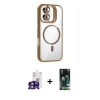 MARSİLYAN™- iPhone 16 Kılıf Yadigar Asil Koleksiyonu - Siyah 360 Mat Full Body Arka Koruyucu + Bilvis Titan Kamera Lens - YL