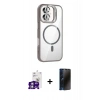 MARSİLYAN™- iPhone 16 Kılıf Yadigar Asil Koleksiyonu - Siyah 3D Antistatik Hayalet Cam Ekran Koruyucu + Bilvis Titan Kamera Lens - GS
