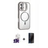 MARSİLYAN™- iPhone 16 Kılıf Yadigar Asil Koleksiyonu - Siyah 3D Antistatik Hayalet Cam Ekran Koruyucu + Bilvis Titan Kamera Lens - YL