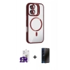 MARSİLYAN™- iPhone 16 Kılıf Yadigar Asil Koleksiyonu - Siyah 3D Antistatik Hayalet Cam Ekran Koruyucu + Bilvis Titan Kamera Lens - GS