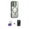 MARSİLYAN™- iPhone 16 Kılıf Yadigar Asil Koleksiyonu - Siyah 3D Antistatik Hayalet Cam Ekran Koruyucu + Bilvis Titan Kamera Lens - SH