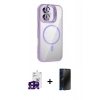 MARSİLYAN™- iPhone 16 Kılıf Yadigar Asil Koleksiyonu - Siyah 3D Antistatik Hayalet Cam Ekran Koruyucu + Bilvis Titan Kamera Lens - SH