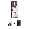 MARSİLYAN™- iPhone 16 Kılıf Yadigar Asil Koleksiyonu - Siyah 3D Antistatik Hayalet Cam Ekran Koruyucu + Bilvis Titan Kamera Lens - YL
