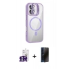 MARSİLYAN™- iPhone 16 Kılıf Yadigar Asil Koleksiyonu - Siyah 3D Antistatik Hayalet Cam Ekran Koruyucu + Bilvis Titan Kamera Lens - YL