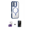 MARSİLYAN™- iPhone 16 Kılıf Yadigar Asil Koleksiyonu - Siyah 3D Antistatik Hayalet Cam Ekran Koruyucu + Bilvis Titan Kamera Lens - GS