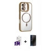 MARSİLYAN™- iPhone 16 Kılıf Yadigar Asil Koleksiyonu - Siyah 3D Antistatik Hayalet Cam Ekran Koruyucu + Bilvis Titan Kamera Lens - GS
