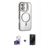 MARSİLYAN™- iPhone 16 Kılıf Yadigar Asil Koleksiyonu - Siyah 3D Antistatik Hayalet Cam Ekran Koruyucu + Bilvis Titan Kamera Lens - PE