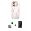MARSİLYAN™- iPhone 16 Kılıf Yadigar Asil Koleksiyonu - Siyah 3D Antistatik Hayalet Cam Ekran Koruyucu + Raze Metal Kamera Lens - SH