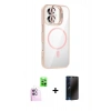 MARSİLYAN™- iPhone 16 Kılıf Yadigar Asil Koleksiyonu - Siyah 3D Antistatik Hayalet Cam Ekran Koruyucu + Raze Metal Kamera Lens - PE
